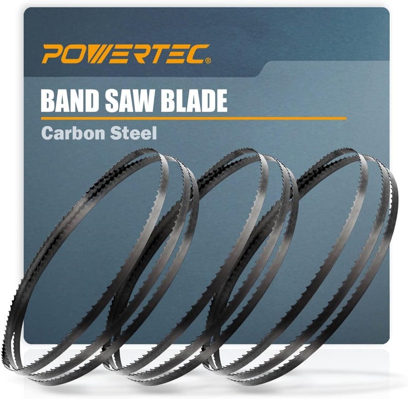 POWERTEC 56-1/8 Inch Bandsaw Blades Assortment for Woodworking, Band Saw Blades Delta 28-180, 28-185, Pro-Tech and Ohio Forge 3-Wheel 10" Band Saw, 3PK (13626) - Image 1